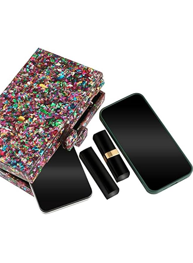Arabest Acrylic Purses and Handbags for Women Multicolor Perspex Geometric Patterns Box Clutch Banquet Evening Crossbody Handbag - Image 5