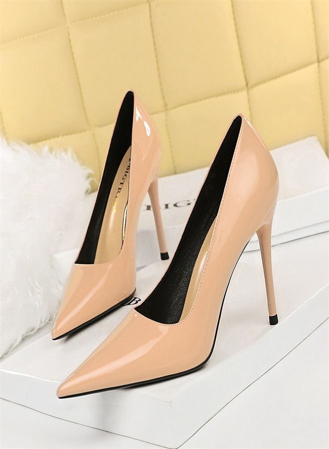 BIGTREE Simple Shallow Pointed High Heels 10CM