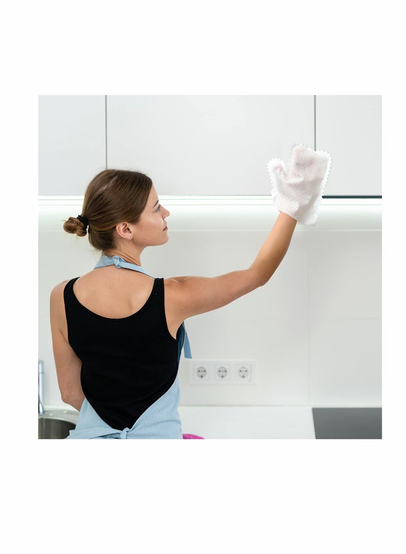 SYOSI Microfiber Dusting Cloths Gloves, Dust Wipes, Feather Dusters, Grabs and Locks in Dust, Pet Hair Cleaning Possible Dual-Sided Disposable Dusting Gloves (40 Pieces)  - Image 4