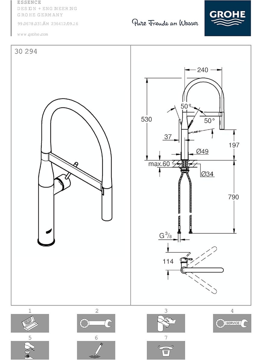 Grohe Grohe 30321YF0 Essence New SemiPro Faucet Hose in Yellow  - Image 5