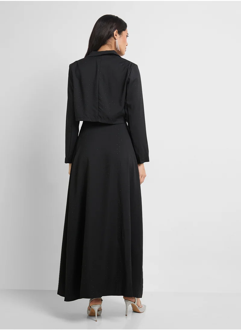 خزانة Cropped Blazer & Skirt Set