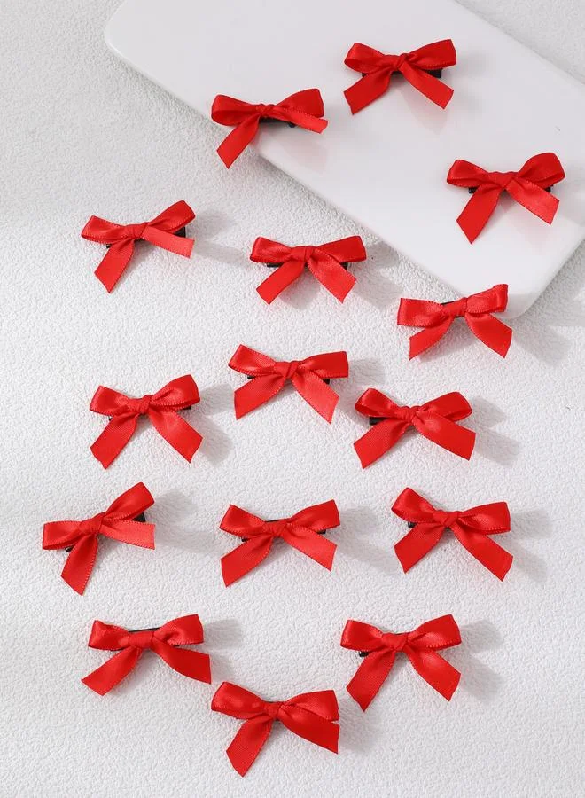 Take Two Pack of 15 - Red Bow Hair Clips