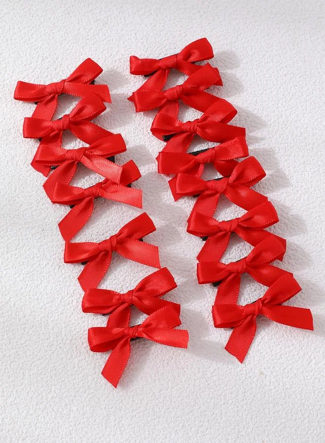 Take Two Pack of 15 - Red Bow Hair Clips