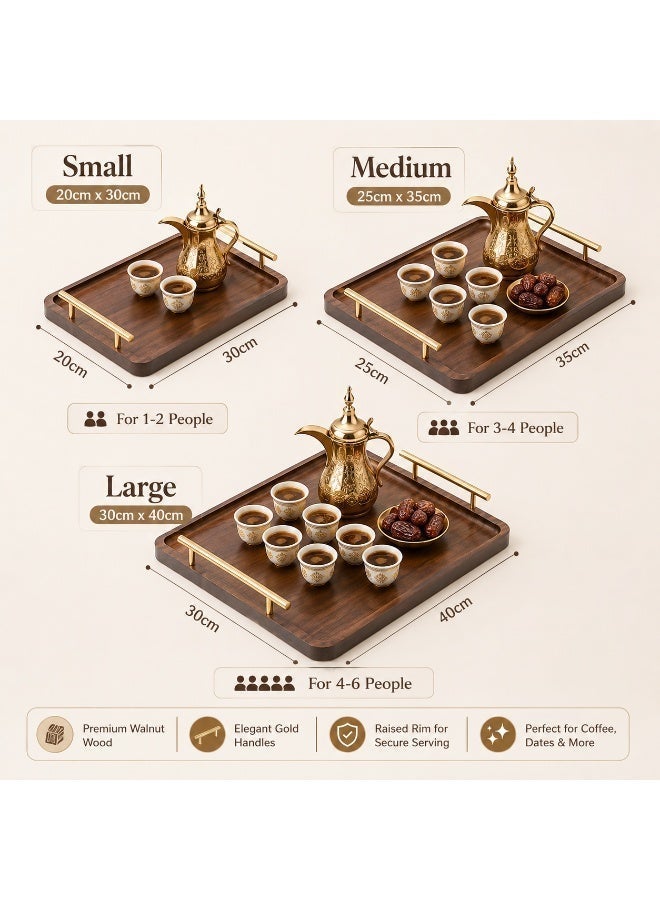 1pc Serving Tray with Gold Handles - for Tea/Coffee/Fruits, Home Decor , Non-Slip Raised Edges, Sturdy Platter for Living Room/Office - Image 5