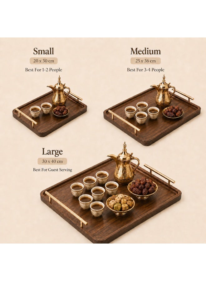 Serving Tray With Gold Handles, 1 Piece,  For Coffee Tea Dates And Countertop Decor - Image 2