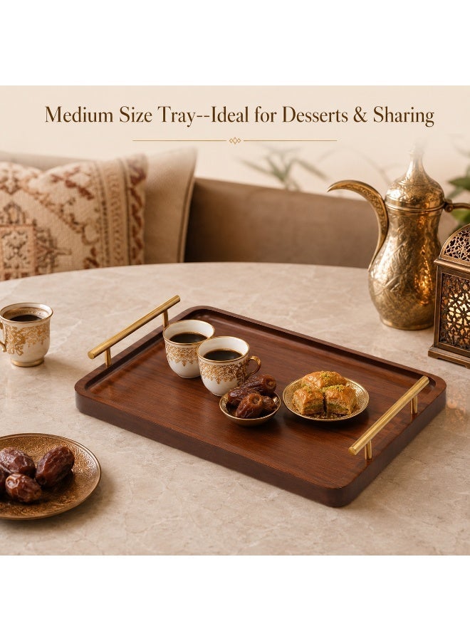 Serving Tray With Gold Handles, 1 Piece,  For Coffee Tea Dates And Countertop Decor - Image 5
