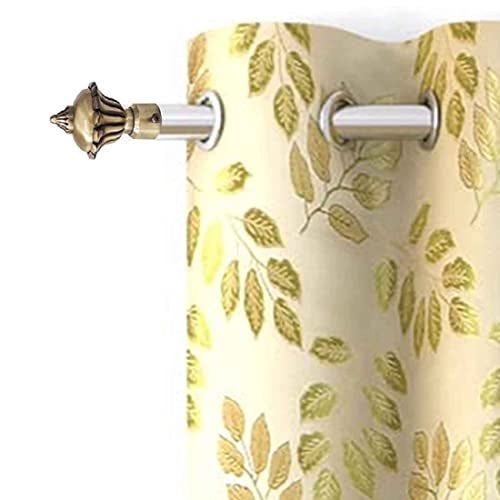 FERIO Antique Brass Alloy Zinc Curtain Bracket Set and Curtain Finials for Door and Window Rod Fittings 1 Inch Rod Pocket (Curtain Holder 2 Pcs and Curtain Finial 2 Pcs) | Light-Filtering - Image 4