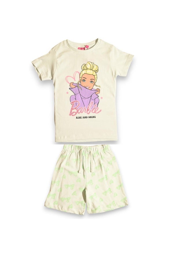باربي طقم تيشيرت وشورت للبنات من باربي - Image 1