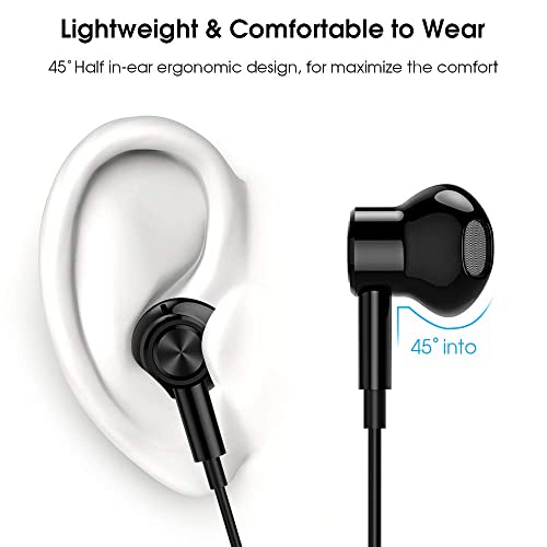 iMangoo USB C Headphones Type C Earphones for Samsung Galaxy S25 Ultra S24 Plus S23 S22 S21 S20 HiFi DAC Magnetic Wired Earbuds Microphone for iPhone 15 16 16e 17 Air for Apple Android Pixel 10 Black - Image 4
