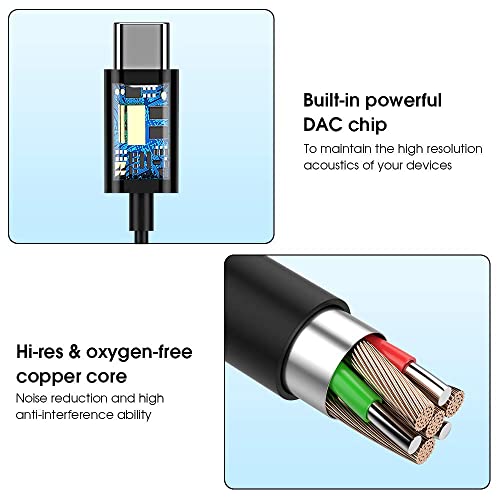 iMangoo USB C Headphones Type C Earphones for Samsung Galaxy S25 Ultra S24 Plus S23 S22 S21 S20 HiFi DAC Magnetic Wired Earbuds Microphone for iPhone 15 16 16e 17 Air for Apple Android Pixel 10 Black - Image 3