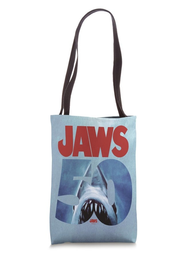 Jaws 50th Anniversary Logo Front & Back Tote Bag - Image 1
