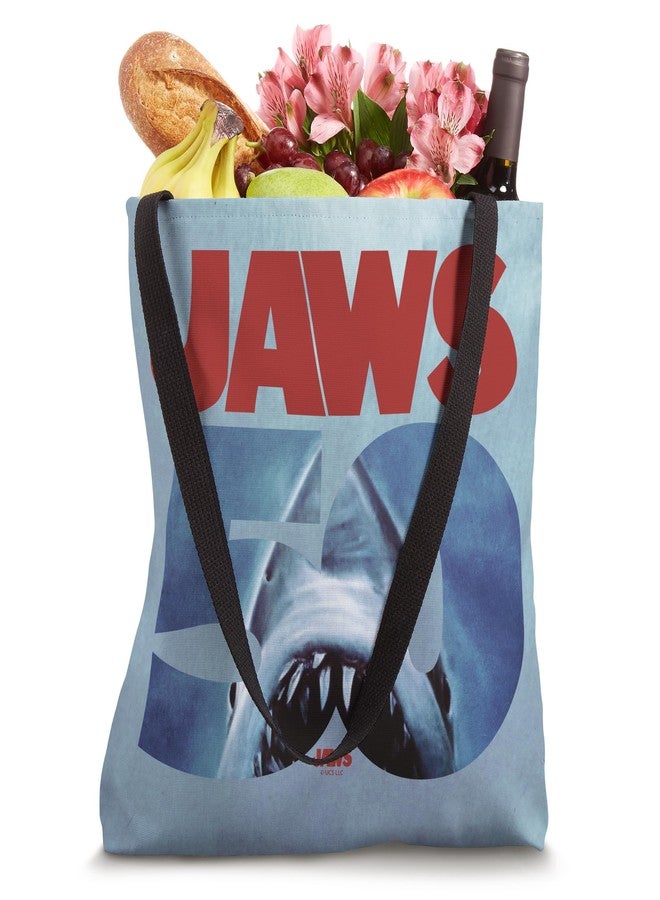 Jaws 50th Anniversary Logo Front & Back Tote Bag - Image 4