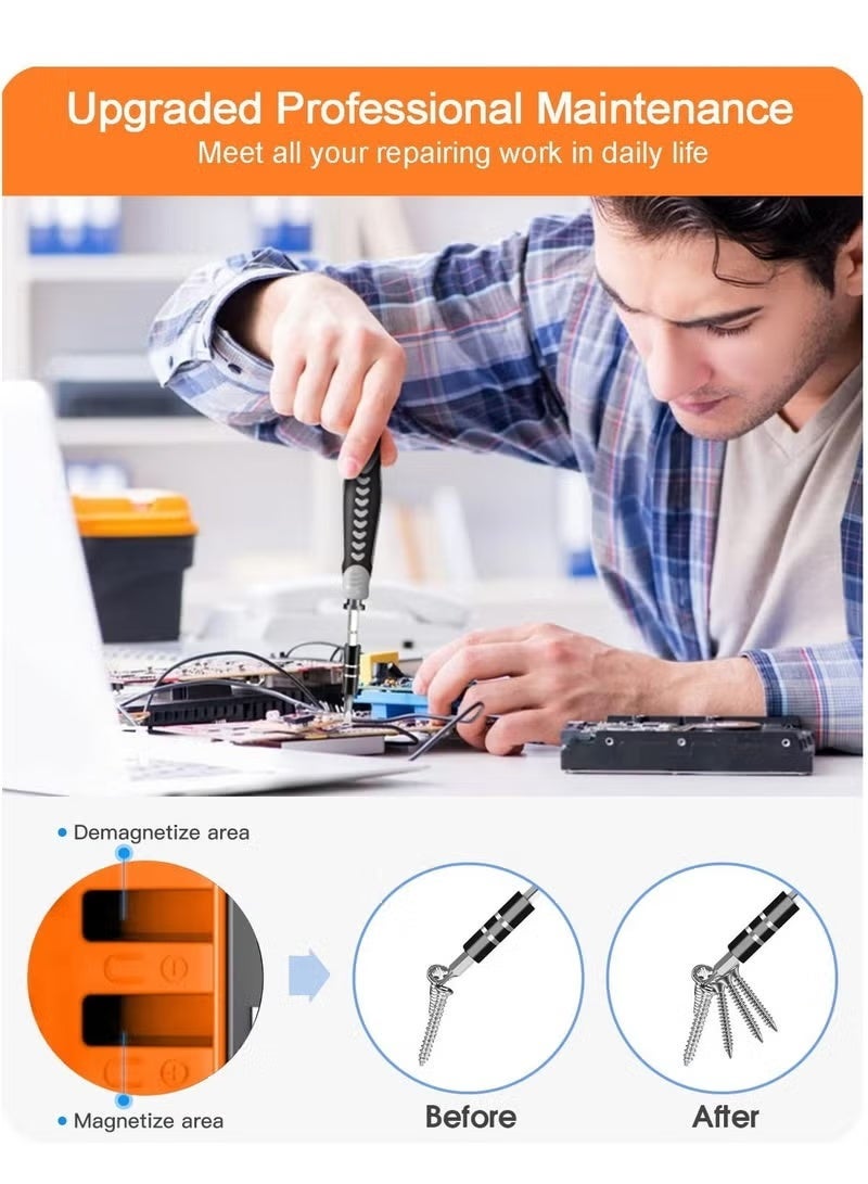 ELTRAZONE 130 in 1 Precision Screwdriver Set with 120 Bits, Magnetic Small Screwdriver Kit with Tweezers, Flat Phillips, Torx, Pentalobe & Star Bits for Phone, Laptop, PC, Computer, Game Console & Electronics Repair - Image 4