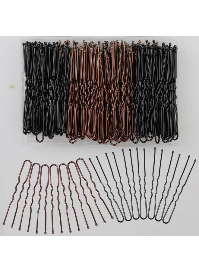 وسيكس دبابيس شعر على شكل حرف U، 200 قطعة، 2.4 بوصة، دبابيس شعر للكعك، دبابيس كعكة الشعر، دبابيس شعر كعكة مع صندوق تخزين للنساء والفتيات وتسريحات شعر الزفاف (أسود + بني) - Image 4