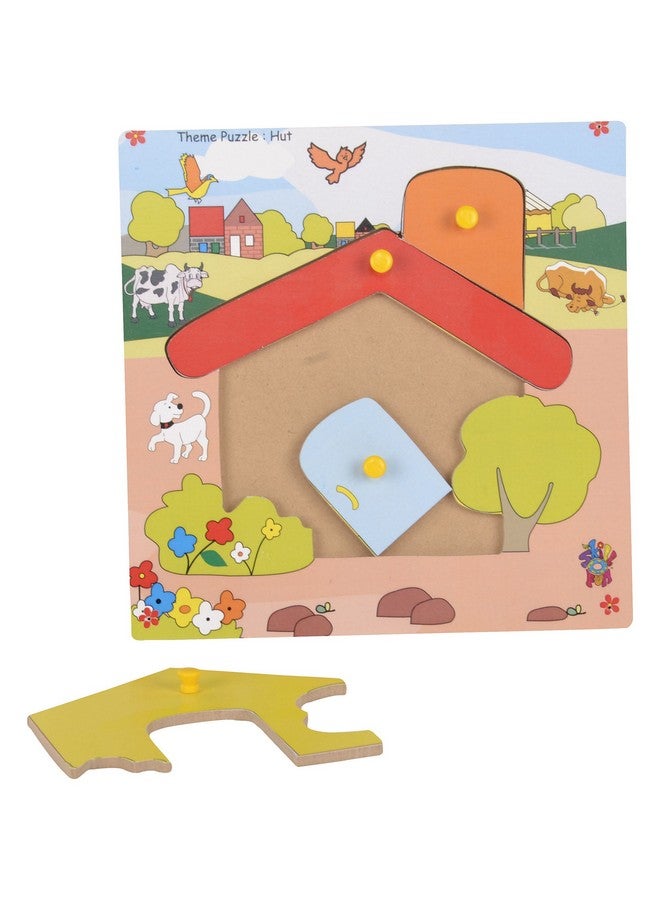 Skillofun - TPS-21 Wooden Theme Puzzle Standard Hut Knobs, Multi Color - Image 2