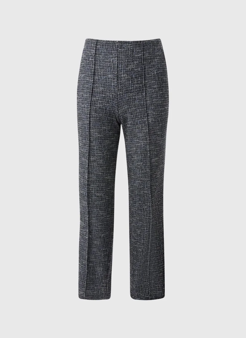Matalan Blue Boucle Ponte Straight Leg Trousers