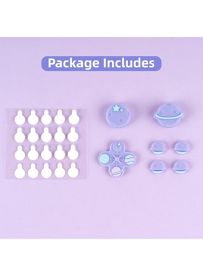 GEEKSHARE Cute Cross D Pad Button Caps Silicone Thumb Grips Set Abxy Key Buttons Sticker Joystick Cover Caps Compatible With Switch/Oled Happy Planet - Image 3