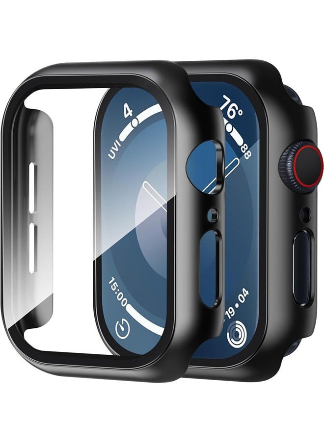 SJet - Apple Watch Series 10 46mm case with Tempered Film Screen Protector, Full Protective Hard PC Bumper Touch Sensitive HD Screen Cover(46mm,Black) - Image 1