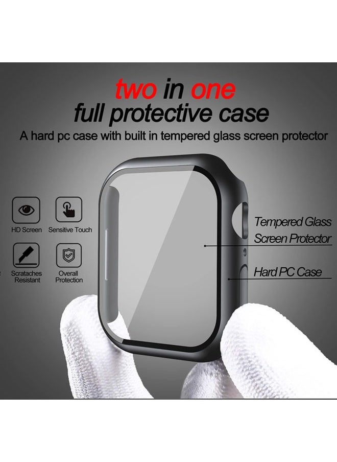 SJet - Apple Watch Series 10 46mm case with Tempered Film Screen Protector, Full Protective Hard PC Bumper Touch Sensitive HD Screen Cover(46mm,Black) - Image 1
