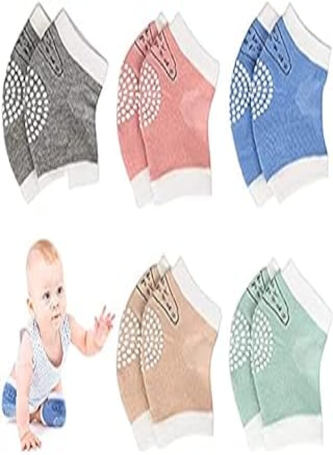 Baby Crawling Anti-Slip Knee Pads,Unisex Baby Toddlers Kneepads Leg Warmer 5 Pairs