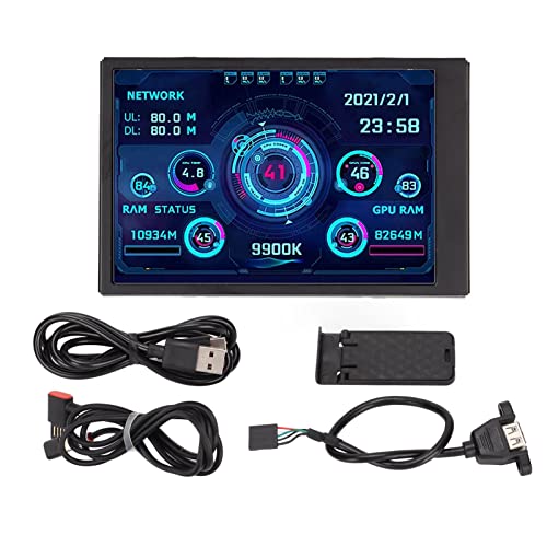 Ashata 3.5in IPS USB Mini Screen, PC Temperature Display AIDA64 CPU Data Monitor Sensor Panel, Computer Temp - Image 1