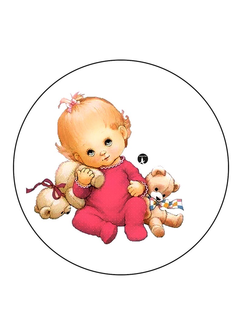 RKN Girl Printed Large Round Pin Badge Multicolour - Image 2