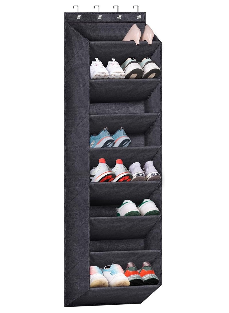 8 Tier Over The Door Shoe Organizer for Closet with Large Deep Pockets, Narrow Shoe Rack for Door Hanging Boots Storage, Hanging Storage Closet Door Organizer  - Image 1