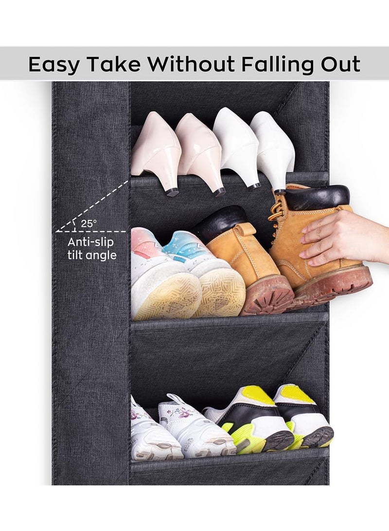 8 Tier Over The Door Shoe Organizer for Closet with Large Deep Pockets, Narrow Shoe Rack for Door Hanging Boots Storage, Hanging Storage Closet Door Organizer  - Image 5