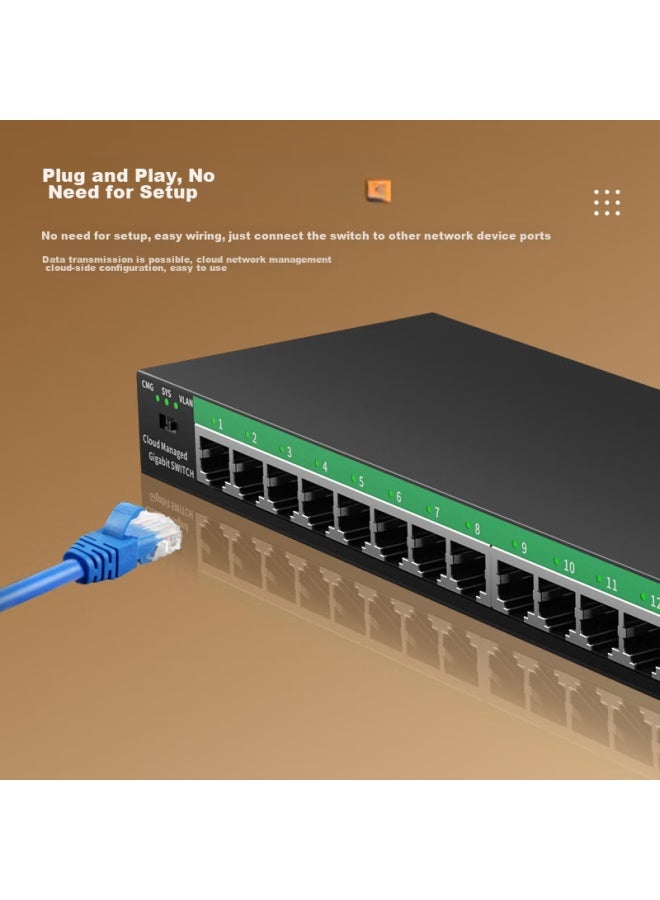 keepLiNK مفتاح إدارة السحابة Keeplink116Gs 16-Port Gigabit يدعم موزع شبكة VLAN - Image 3