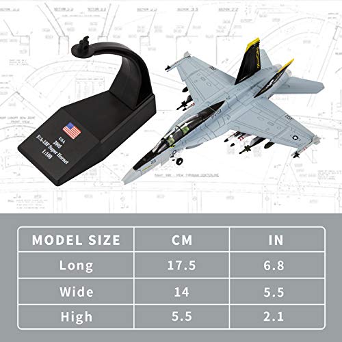 Lose Fun Park طائرة الهجوم العسكرية F/A-18 هورنت 1:100 نموذج معدني مع قاعدة - Image 4