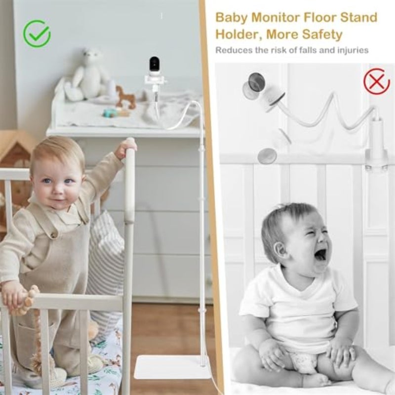 Baby Monitor Floor Stand Holder for home use, aluminum alloy, black, adjustable height up to 180CM with 360 rotation - Image 5
