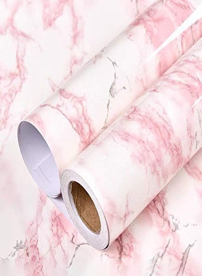 tiltil Glossy White/Pink Marble Contact Paper for Countertop Granite Wallpaper 15.8"×78.7" Marble Peel and Stick Wallpaper Self-Adhesive Removable Wallpaper of Kitchen Waterproof Easy to Clean Vinyl FilmRoll - Image 2