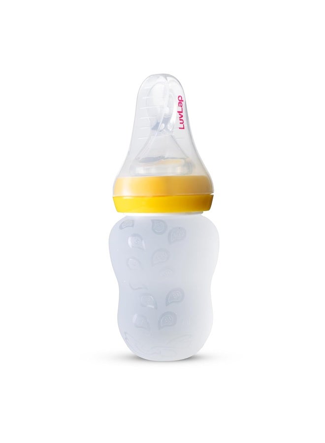 Luvlap Feeding Spoon with Squeezy Food Grade Silicone Feeder Bottle, for Infant Baby, 180ml, BPA Free - Image 1