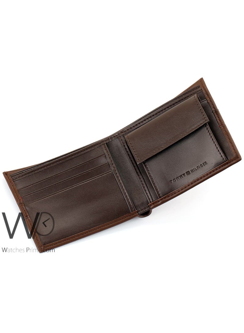 Tommy Hilfiger Denim Tommy Hilfiger Genuine Leather Brown Wallet For Men - Image 3