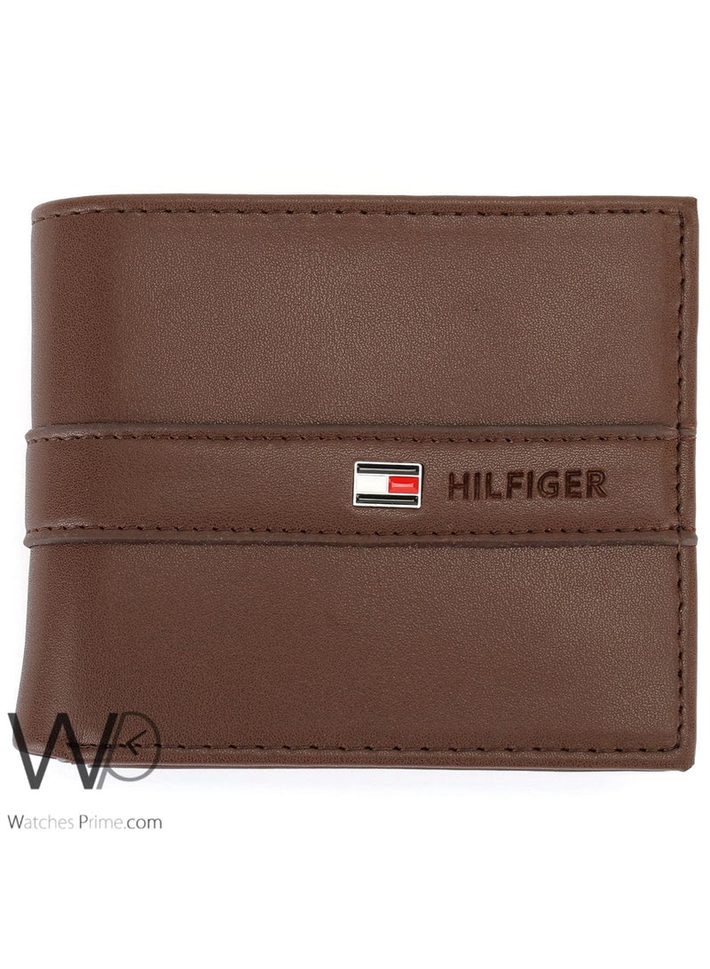 Tommy Hilfiger Denim Tommy Hilfiger Genuine Leather Brown Wallet For Men - Image 4