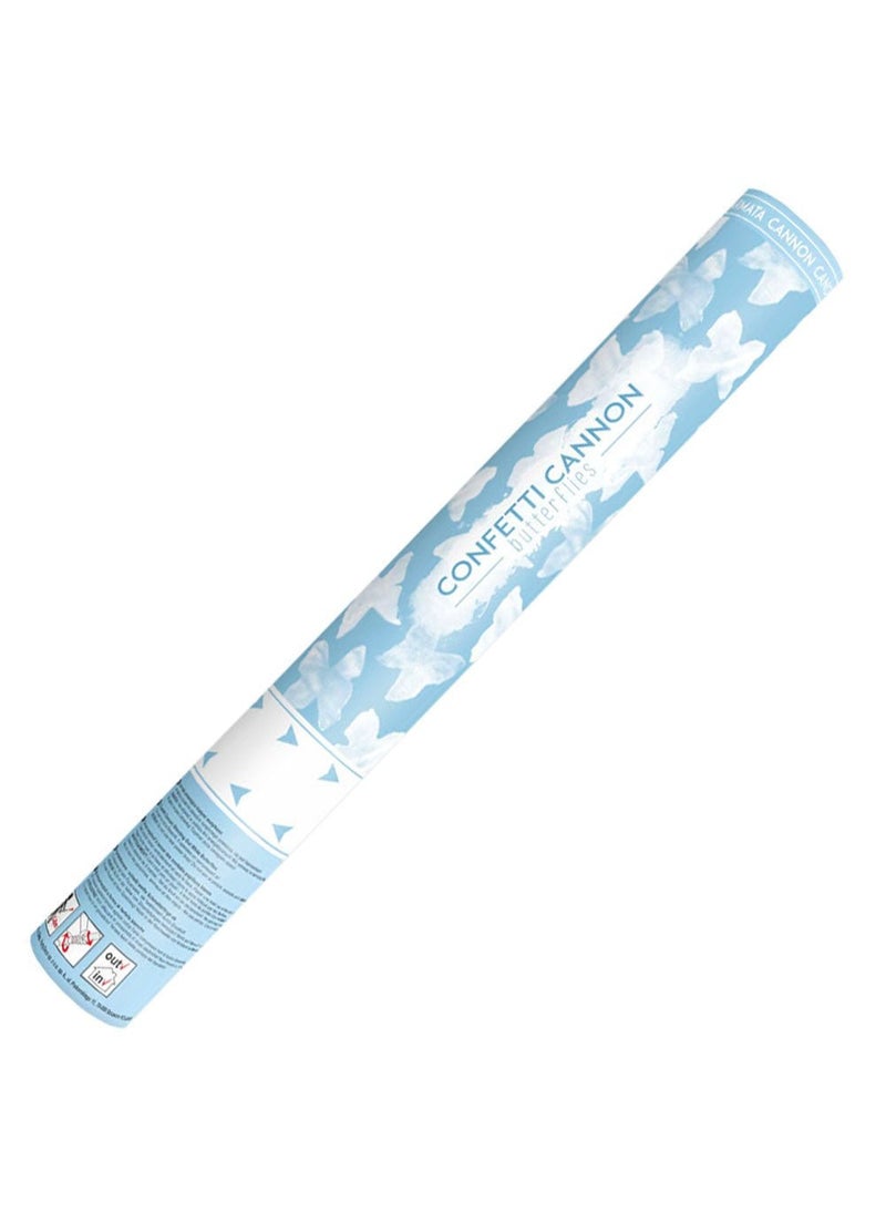 PartyDeco Butterflies Confetti Cannon White Paper 40cm - Image 1