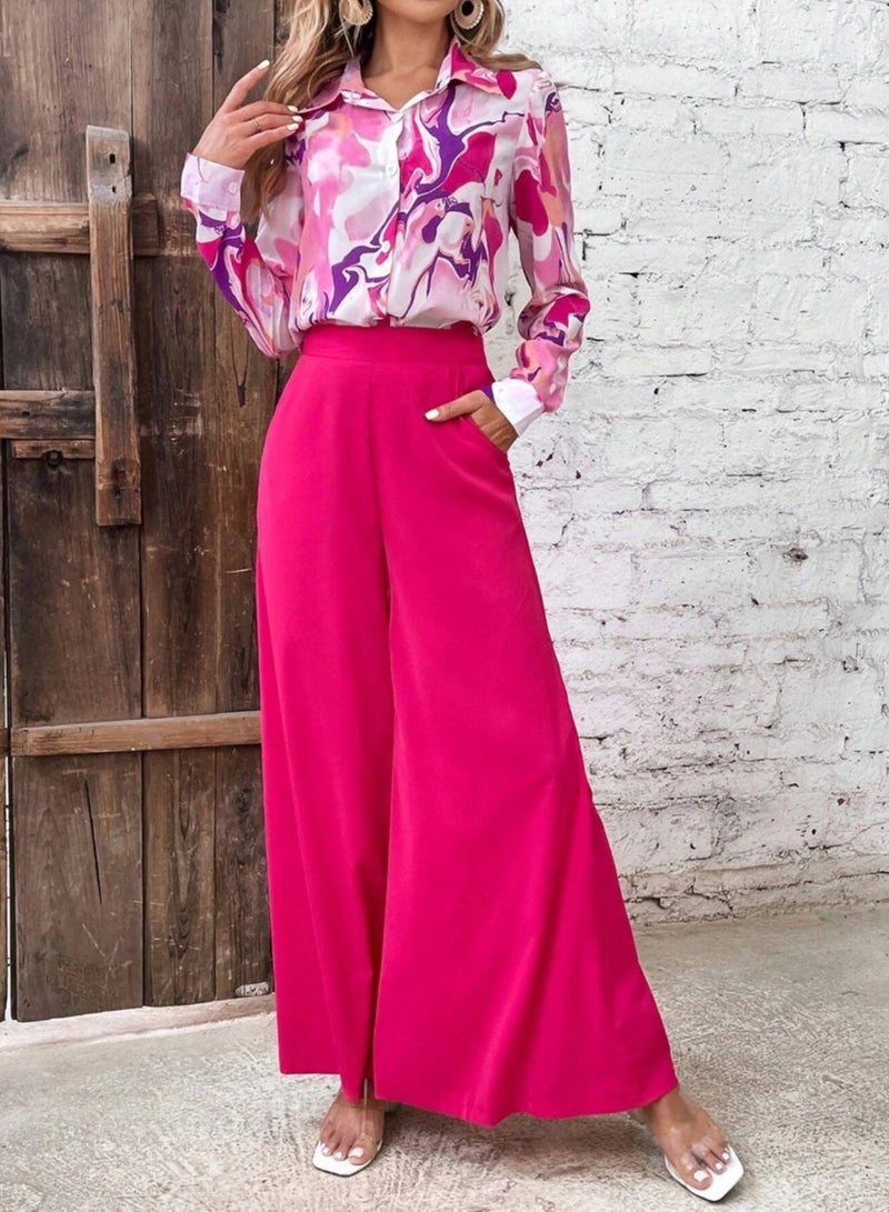 Shougu New Product Elegant Wide Leg Pants Fashion Casual Set  - Image 1