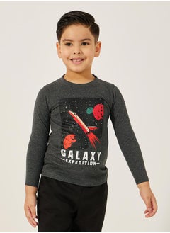 Styli Graphic Print Round Neck T-Shirt  - Image 1