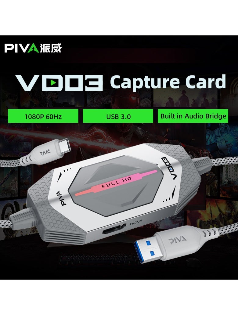 piva BIVA VD03 Power Adapter High quality integrated capture card provides high-speed transmission without delay Long-term stable live streaming 60W fast charging Compatible with Type-C mobile phones, iPhone 15, 16, iPad, computer  - Image 3