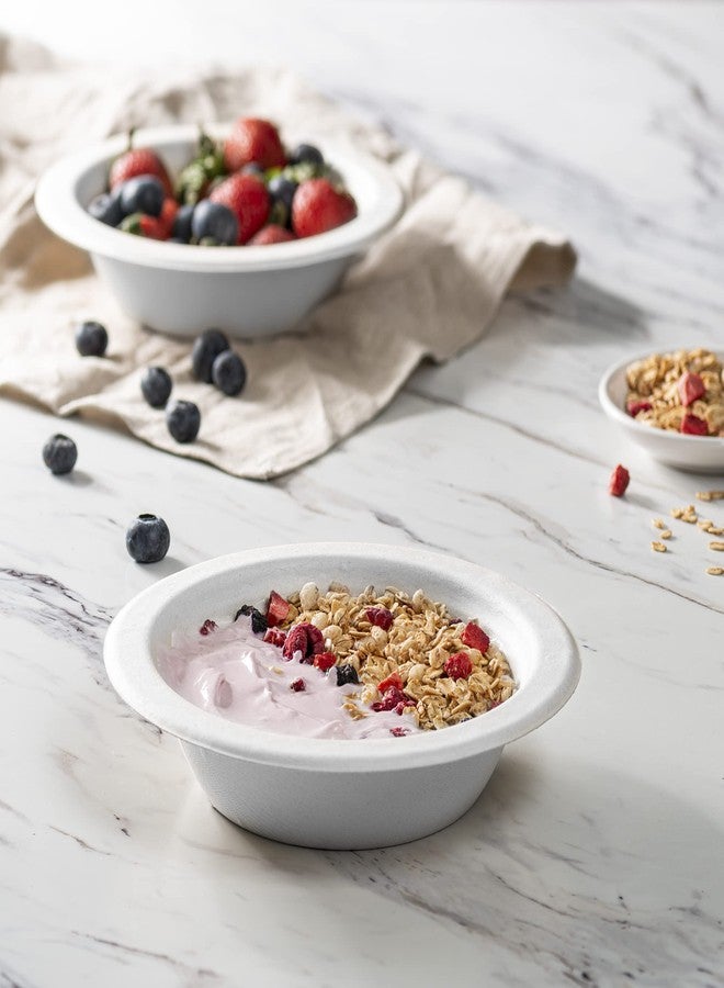 Comfy Package [125 Pack 100% Compostable White Paper Bowls, 16 oz. Heavy-Duty Paper Soup Bowls - Eco-Friendly Disposable Sugarcane Bowls - Image 3