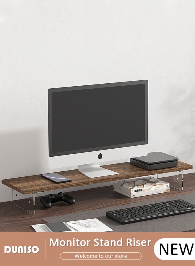 DUNISO Monitor Stand Riser, Acrylic Material Desktop Organizer Stand, Durable Desktop Shelf for Relieve Cervical Fatigue, Multipurpose Desktop Stands Organizer for Desk, TV/Screen/PC/Printer - Image 1