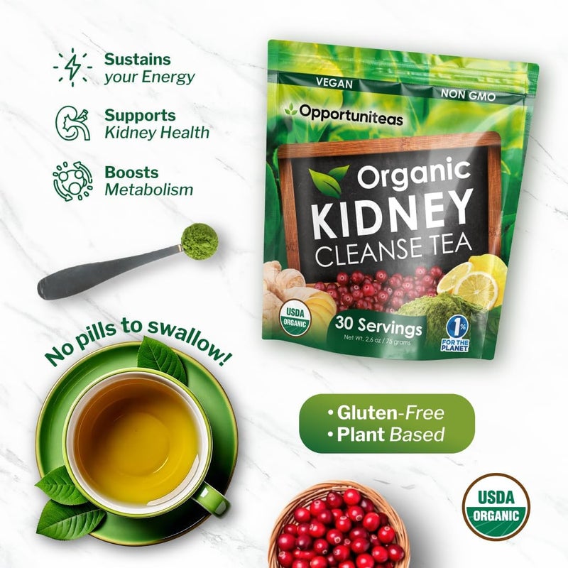 Opportuniteas Organic Kidney Cleanse Tea - 30 Servings, Vegan & Non-GMO - Image 4