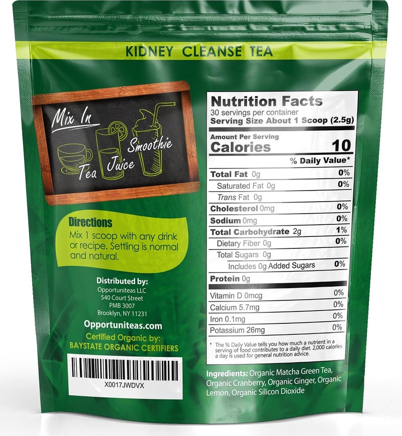 Opportuniteas Organic Kidney Cleanse Tea - 30 Servings, Vegan & Non-GMO - Image 2