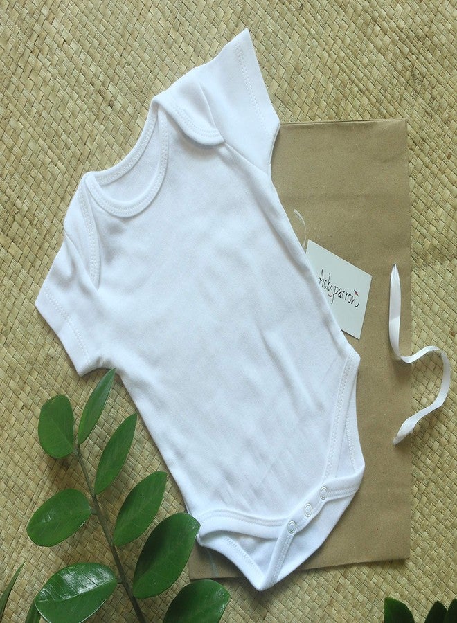 Picksparrow Cotton Newborn Baby Rompers, Cap, Booties, Mittens Set/Newborn Essentials (Solid White, Pack of 4) (Set of 4(Premium), 0-3 Months) - Image 5
