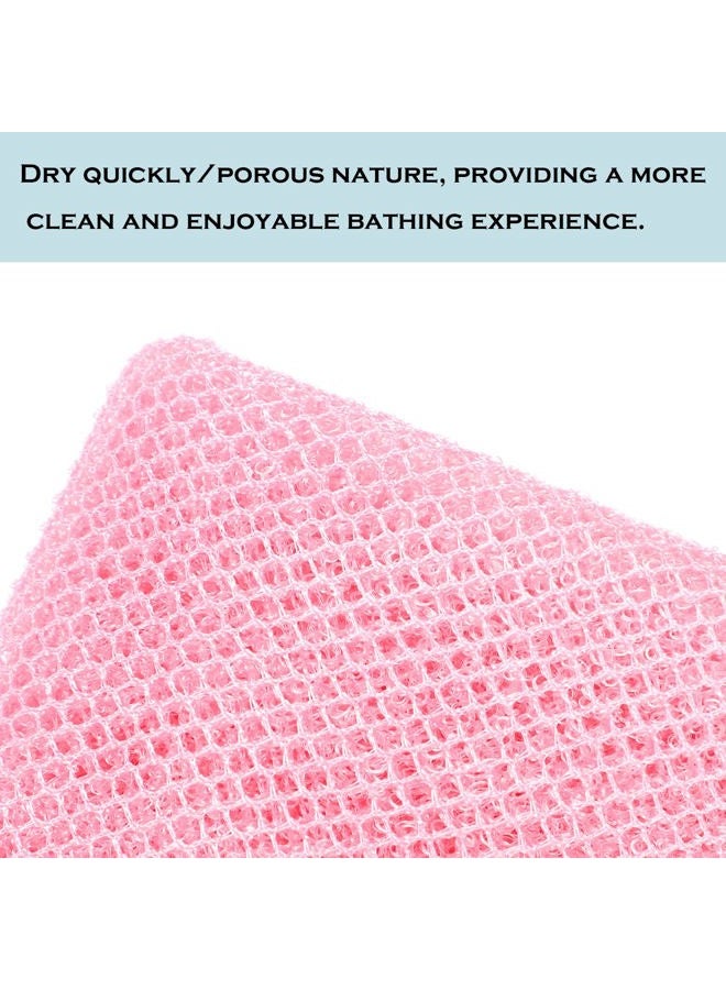 JASSINS African Exfoliating Net, African Sponge Net,Body Exfoliating Long Net Shower Body Scrubber Back Scrubber Skin Smoother（Black+Coffee+Pink） - Image 3