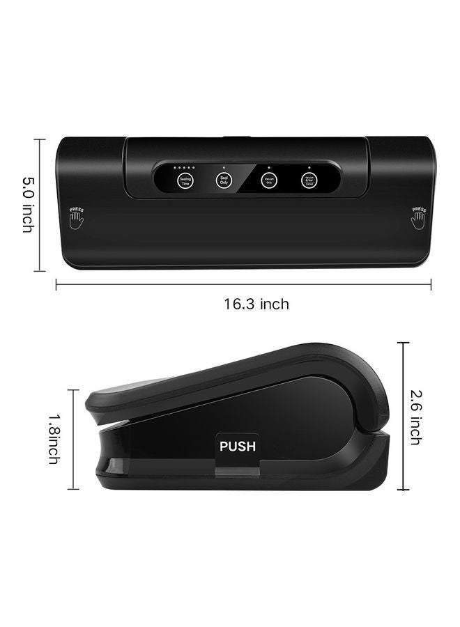 NIBEMINENT Automatic Vacuum Sealing System With Intelligent LED Indicator Lights Includes Of 15 PCS Bags Black 38*9*19cm - Image 2