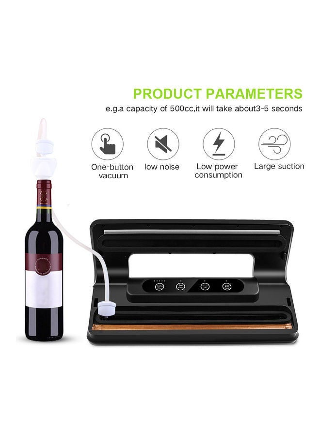 NIBEMINENT Automatic Vacuum Sealing System With Intelligent LED Indicator Lights Includes Of 15 PCS Bags Black 38*9*19cm - Image 5