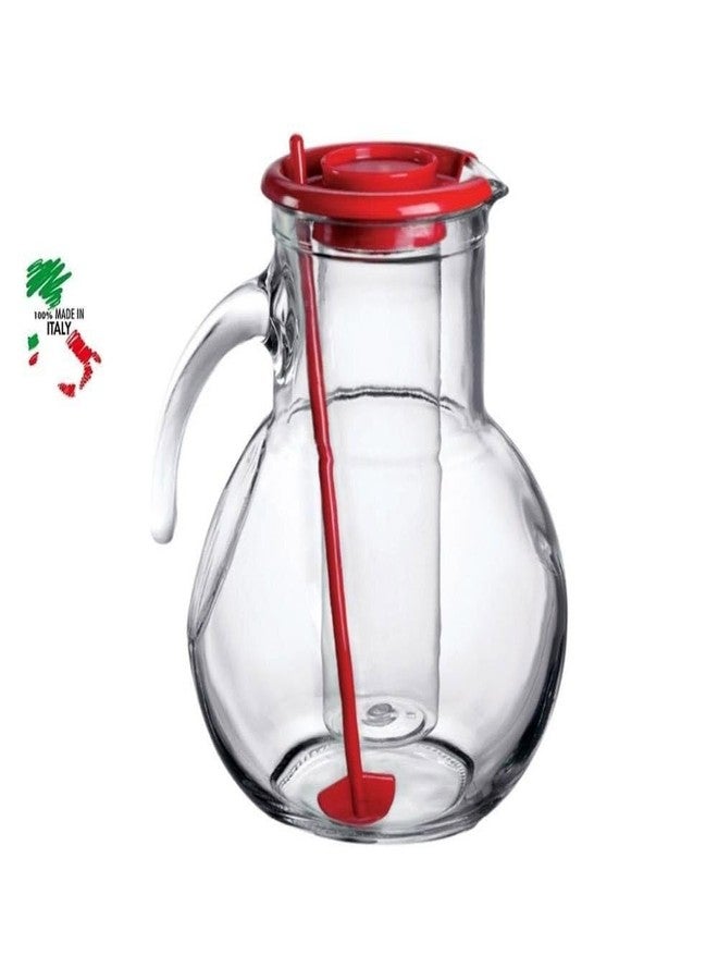 Bormioli Rocco Kufra Jug with Ice Container, Red Lid, 72 3/4 Ounce - Image 4