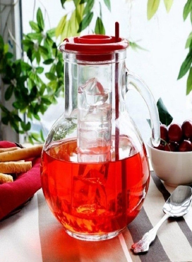 Bormioli Rocco Kufra Jug with Ice Container, Red Lid, 72 3/4 Ounce - Image 5