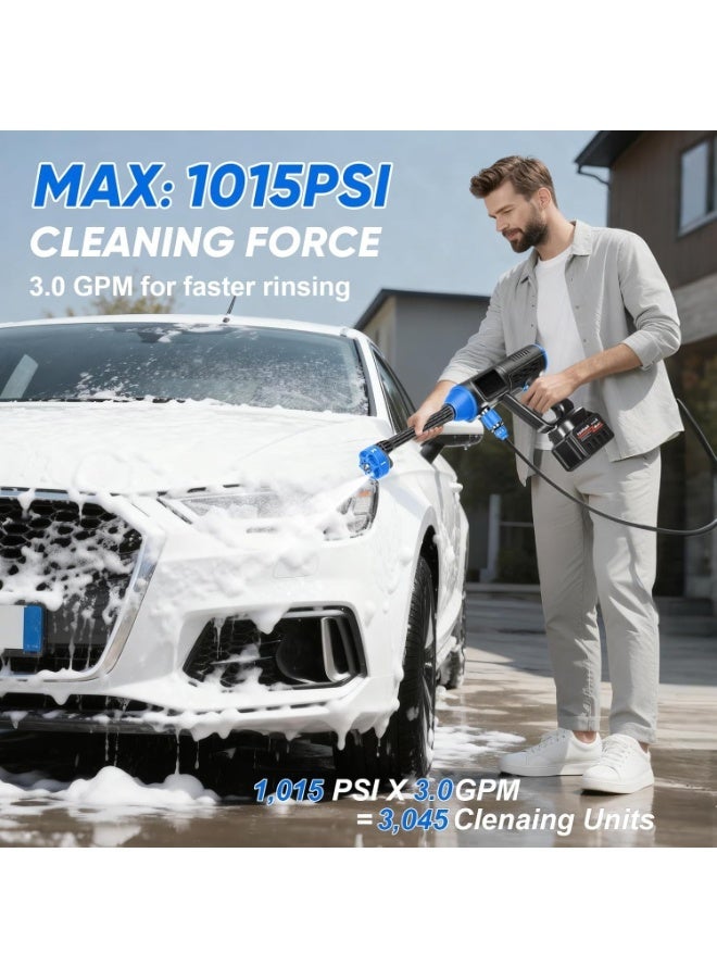Sharpdo Cordless Pressure Washer - 6-in-1 Nozzle Power Washers - 18000mAh Battery Powered - 50Bar 500W Portable Power Washer Gun with Foam Generator Nozzle Water Pump for Car Wash, Home, Yard - Image 3